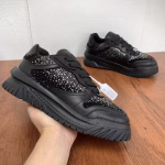 Versace ODISSEA Collection Black Rhinestone-Embellished Platform Sneakers - Image 2
