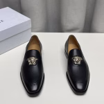VERSACE Medusa Metallic Leather Loafers with Genuine Leather Outsole - Image 2