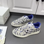 BURBERRY Check Pattern Knight Blue-Soled Casual Shoes - Unisex Style - Image 2