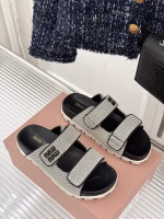 Miu Miu 2025 Spring-Summer New Collection Velcro Beach Slippers for Women - Image 5