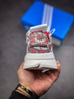 Adidas Originals Black and Red Pattern Retro Running Shoes - Image 6