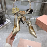 Miu Miu 2025 Spring/Summer Pointed-Toe High-Heeled Slingback Sandals - Image 4