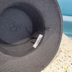 Chanel Original-Standard Bucket Hat Straw Hat Adorned with Double C Chain Detailing - Image 7