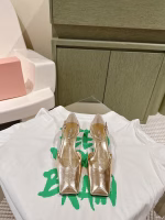 Miu Miu 2024 Early Spring New Square-Toe Mary Jane Sandals - Image 4