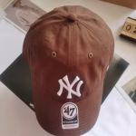 MLB Coffee Colored Soft-Top Baseball Cap (White Large NY Yankees Logo)