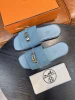 Hermès Men's Genuine Leather Slippers - Image 2