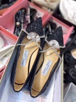 Original Stock Jimmy Choo Full-Grain Crystal Sheepskin Flat Shoes - Image 7