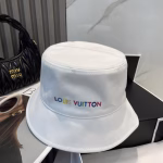 LV Louis Vuitton Classic White Bucket Hat - Image 3