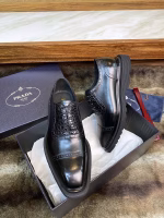 Prada's Latest Crocodile Belly Patchwork High-End Men's Platform Lace-Up Derby Shoes - Image 3