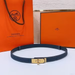 Hermès Kelly Calfskin and Denim Patchwork Belt