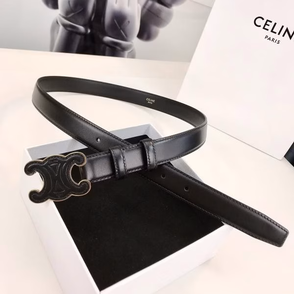 2 CELINE Women's 2.5cm Black Belt - Image 1