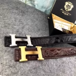 Designer Alligator Skin Seamless Belt