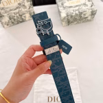 Dior 2022 Latest Military Green Enamel Belt with Steel Buckle - Image 3