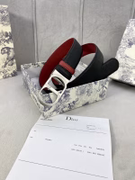 Dior Grained Calfskin Leather Belt with Cut-Out "CD" Buckle - Image 6