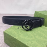 Gucci Original Top-Grain Cowhide Belt with Small Punching and Embossed G Pattern - Image 2