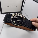 Gucci Two-Tone Leopard Print Buckle Men's Belt - Image 8
