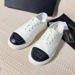 CHANEL Lace-Up White Sneakers - Image 5
