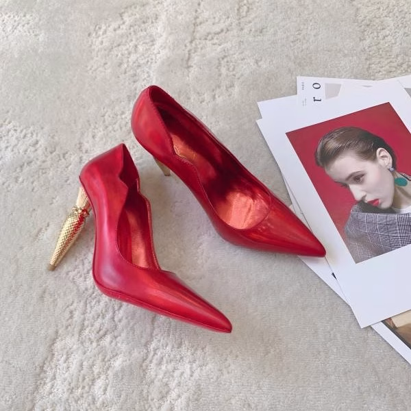3 Christian Louboutin Silk Crystal Lipstick High-Heel Red Pumps - Image 1