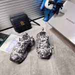Balenciaga 3XL Suede Distressed 10.5th Generation Graffiti Painting Style Chunky Sneakers - Image 2