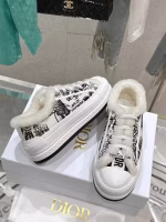 Dior Embroidered Platform Fleece-Lined Casual Shoes - Image 3