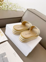 Dior Spring-Summer New Jelly-Color Flat Slide Sandals with Color Blocking for Women - Image 7