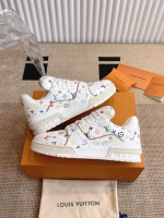 LV x Takashi Murakami Collaborative LV Trainer Sneakers - Image 3