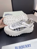 Burberry Multi-Material Patchwork Outdoor Lace-Up Sneakers - Image 4