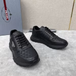 PRADA Leather and Nylon Spliced Sports Shoes - Image 4