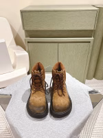 LOEWE Celebrity-Inspired Round-Toe Lace-Up Ankle Boots - Image 3