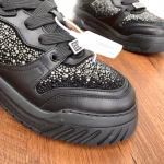 Versace ODISSEA Collection Black Rhinestone-Embellished Platform Sneakers - Image 4