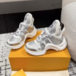 LV Archlight Collection Arch-Soled Chunky Sneakers: Casual Platform Lace-Up Sports Shoes