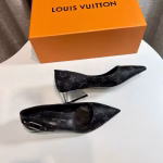 LV New Monogram Leather Black High-Heeled Pumps - Image 3