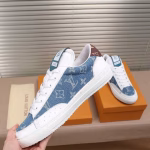 LV denim upper spliced logo sneakers