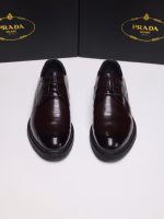 PRADA Slim-fit Business Leather Shoes with Soft Finish - Image 2
