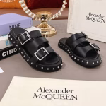 Alexander McQueen 2025 Spring New Studded Punk-Style Platform Sandals