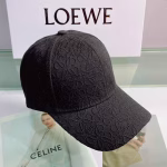 Loewe 2022 Spring Collection Black Embroidered Baseball Cap - Image 2