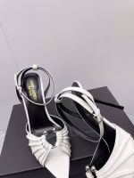 Saint Laurent 2022 Early Spring New Enamel Heel Sandals - Image 6