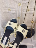 Chanel 2022 Spring-Summer New Arrival: Double C Peep-Toe Block Heel Sandals - Image 3