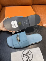 Hermès Men's Genuine Leather Slippers - Image 4
