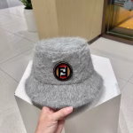 Fendi 2023 Autumn & Winter New Style Thickened Warm Bucket Hat - Image 3
