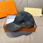 LV Louis Vuitton Camouflage Baseball Cap - Image 3