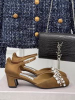 Jimmy Choo 2025 Early Spring New Rhinestone Block-Heel Cut-Out Sandals - Image 3