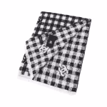Chanel Gray-White Plaid Cashmere Scarf - Image 3