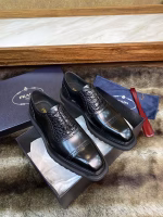 Prada's Latest Crocodile Belly Patchwork High-End Men's Platform Lace-Up Derby Shoes - Image 2