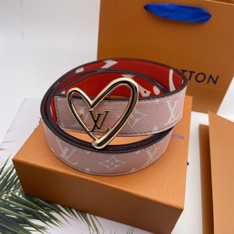 3 LV Louis Vuitton Women's Limited-Edition Belt with Heart Buckle - Image 1