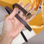 Daigou-sourced authentic grade LV women's Iconic belt with a pinky-width design - Image 3