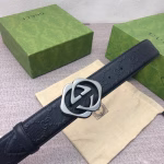 Gucci Original Top-Grain Cowhide Belt with Small Punching and Embossed G Pattern - Image 3