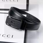 Gucci Matte-Finished Hollowed-Out Automatic Buckle Belt - Image 9