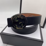 Gucci Two-Tone Leopard Print Buckle Men's Belt - Image 9