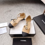 CHANEL Classic Spring/Summer Double C Buckle Pearl Camellia T-Strap Mary Jane Shoes